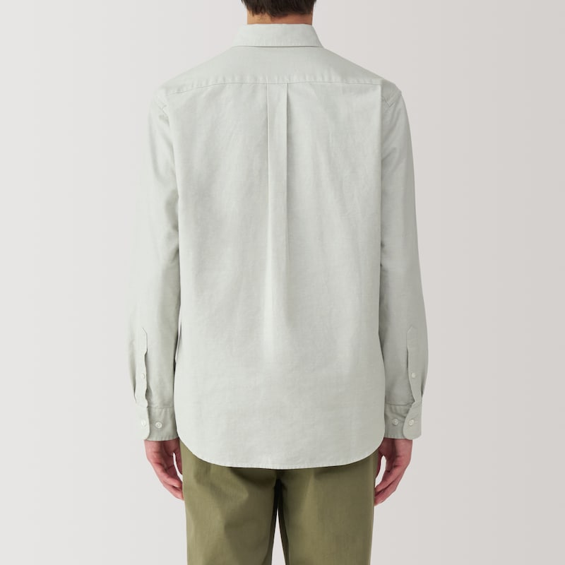 紳士　洗いざらしオックスボタンダウン長袖シャツ