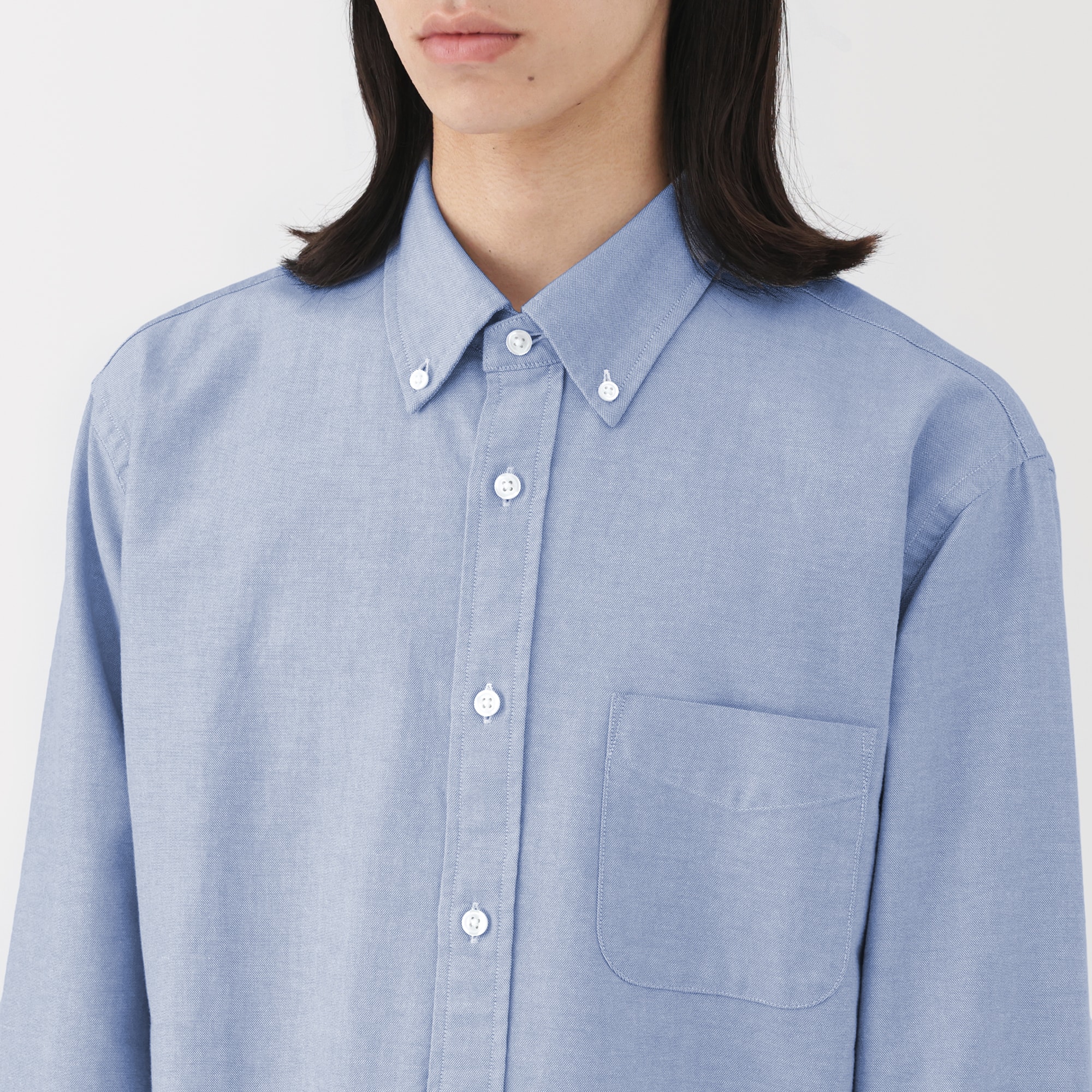 新品 定価27,500円 B.D SHIRT バゲッジタグ ボタンダウンシャツ 紳士 洗いざらしオックスボタンダウン長袖シャツ | 無印良品