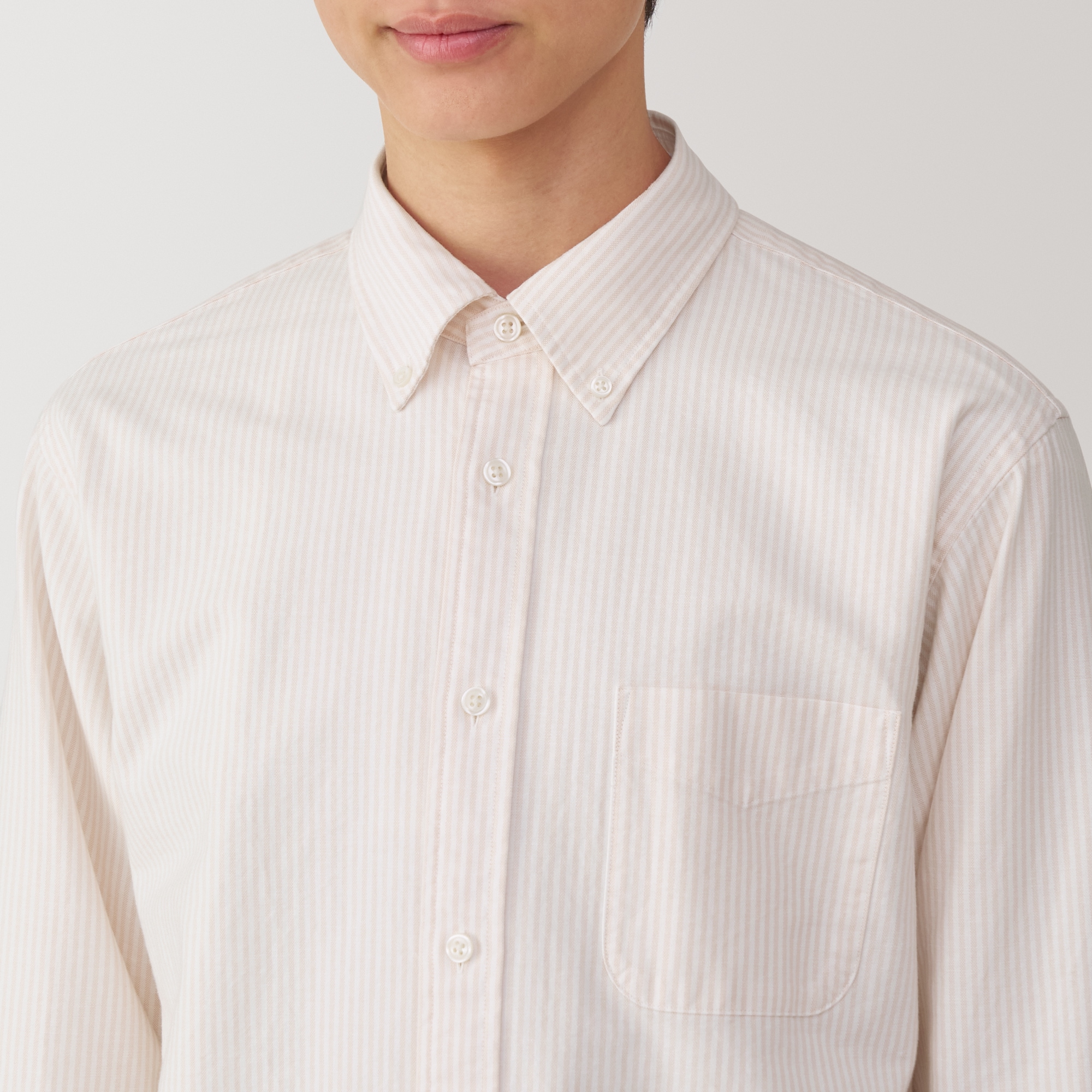 紳士　洗いざらしオックスボタンダウン長袖シャツ