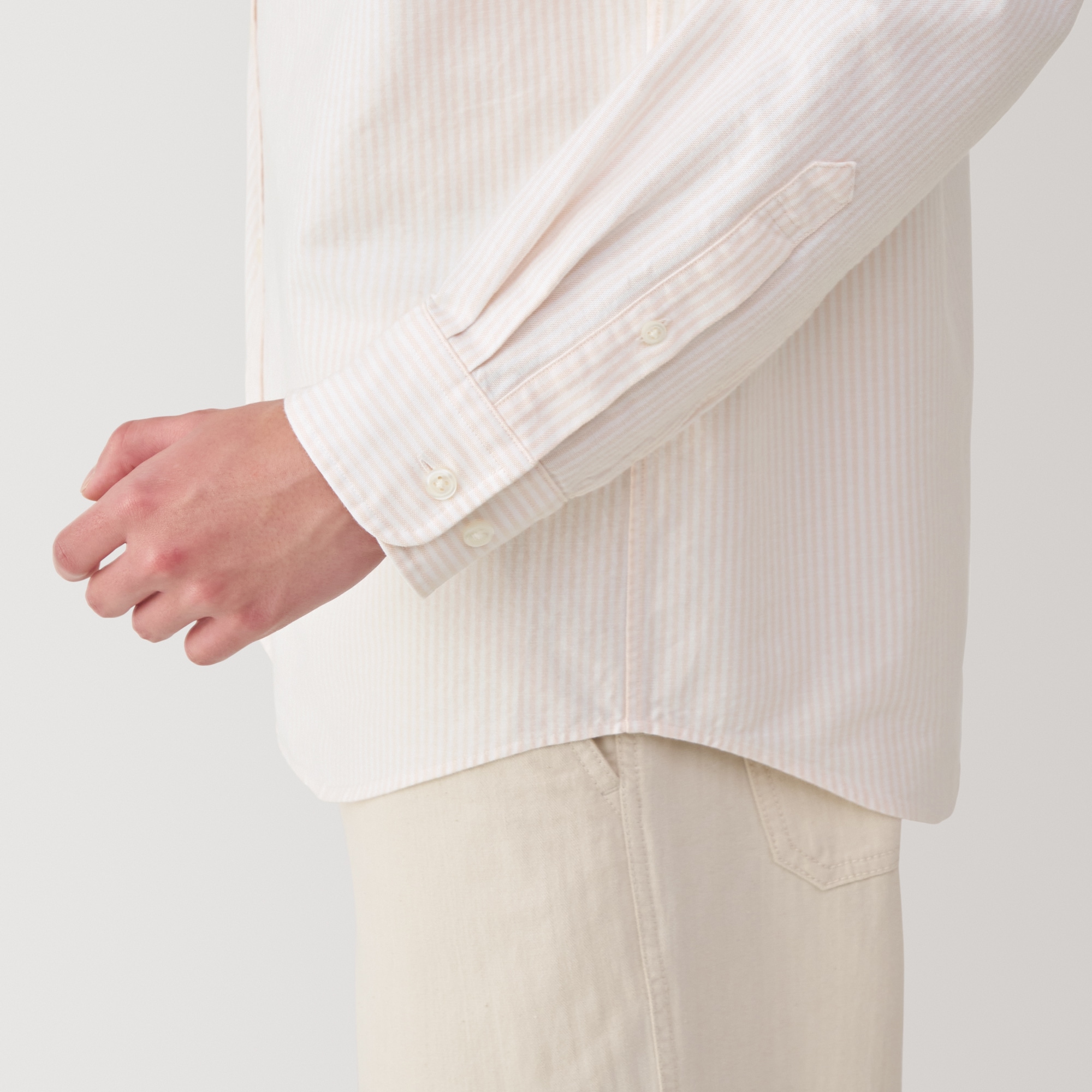 紳士　洗いざらしオックスボタンダウン長袖シャツ