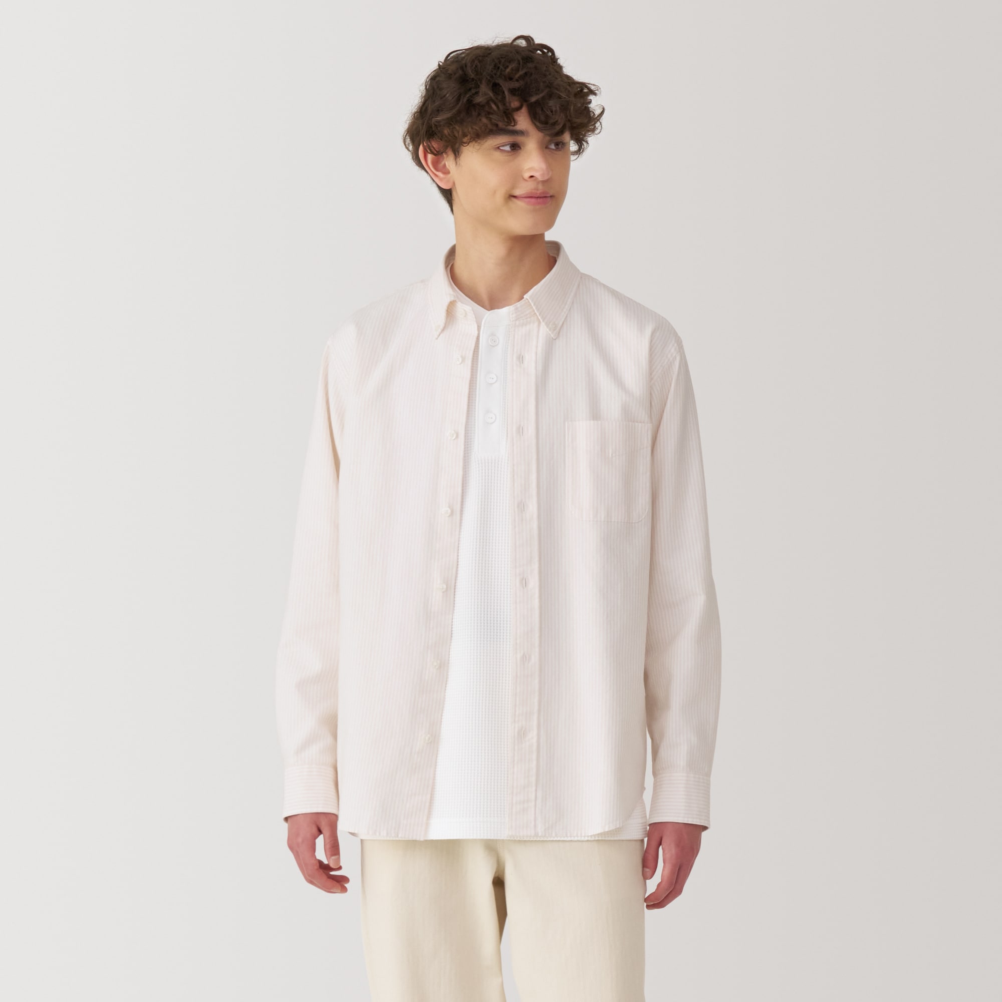 紳士 洗いざらしオックスボタンダウン長袖シャツ | 無印良品
