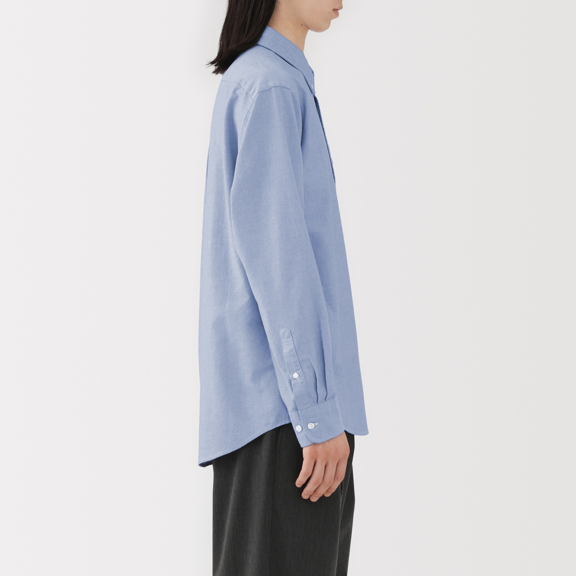 紳士　洗いざらしオックスボタンダウン長袖シャツ