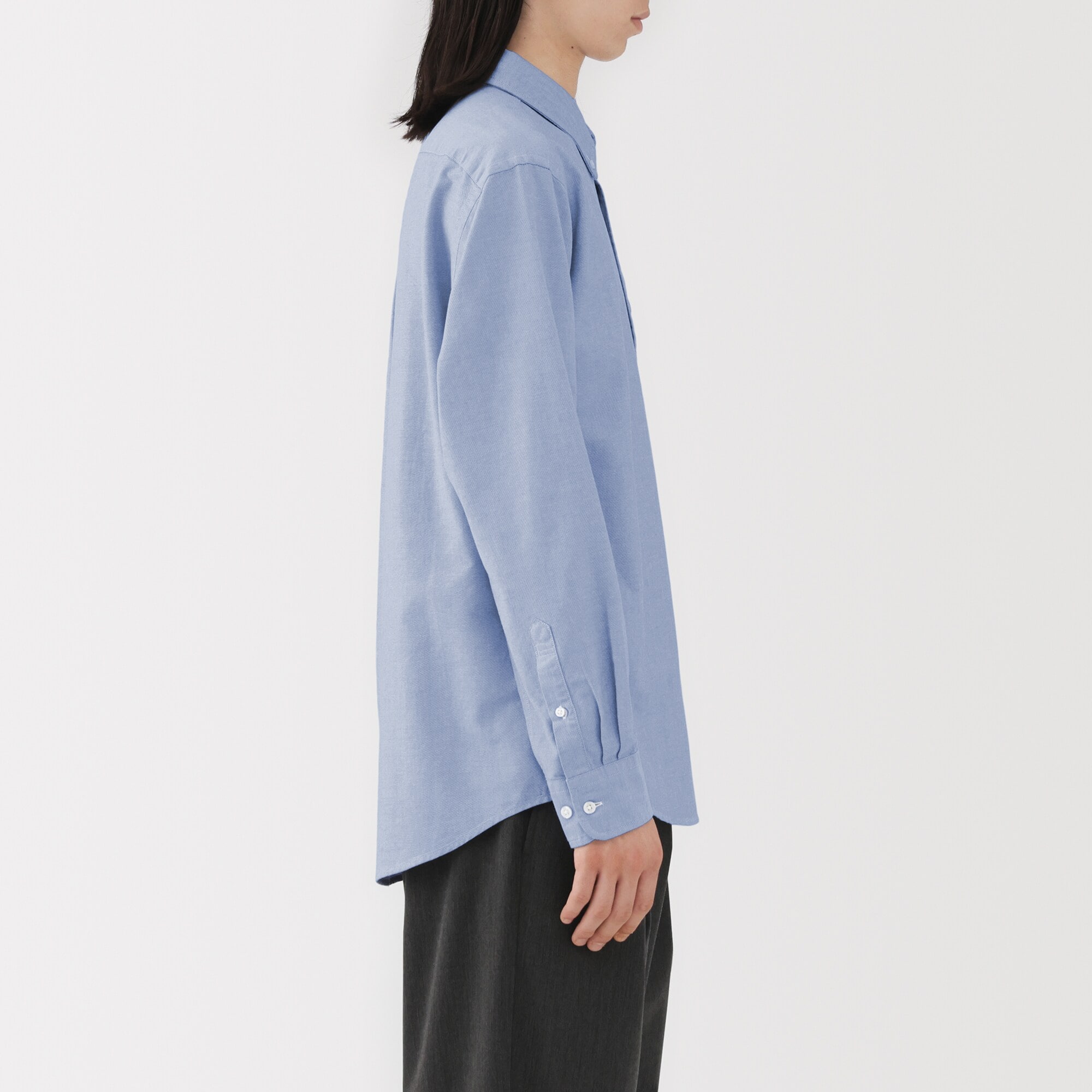 紳士　洗いざらしオックスボタンダウン長袖シャツ