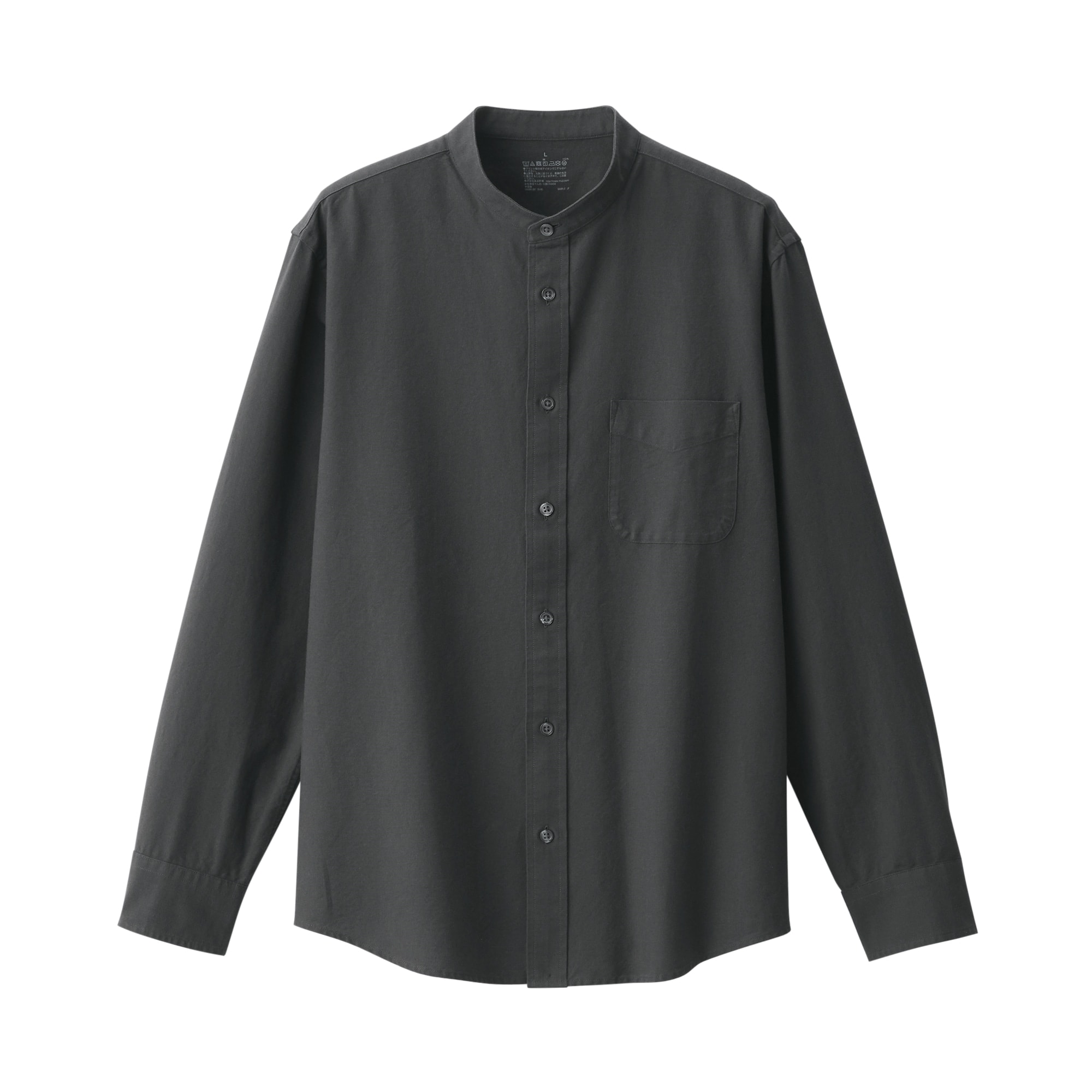 美品　Plantation シワ加工　スタンドカラー　白　綿96% 60/1バイオシルケットスムース[027P0006280] | STYLEM FABRIC STORE