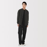 紳士　洗いざらしオックススタンドカラー長袖シャツ