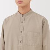 紳士　洗いざらしオックススタンドカラー長袖シャツ