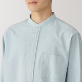 紳士　洗いざらしオックススタンドカラー長袖シャツ