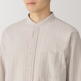 紳士　洗いざらしオックススタンドカラー長袖シャツ
