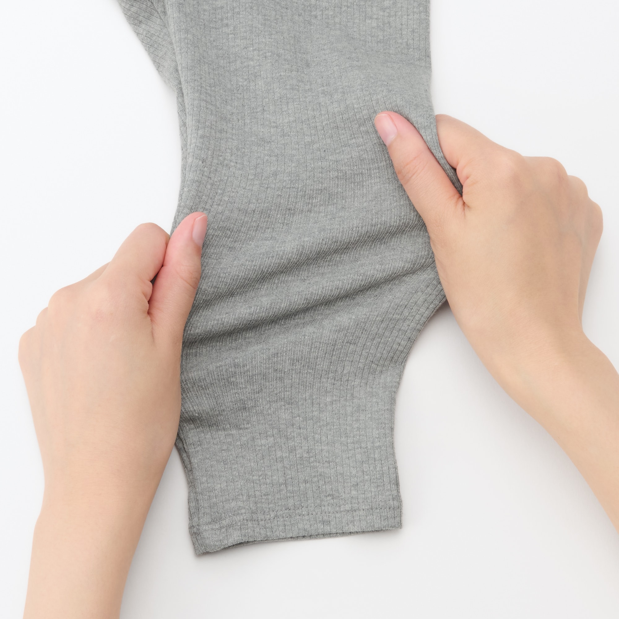 ベビー　おなかすっぽりストレッチ十分丈リブレギンス