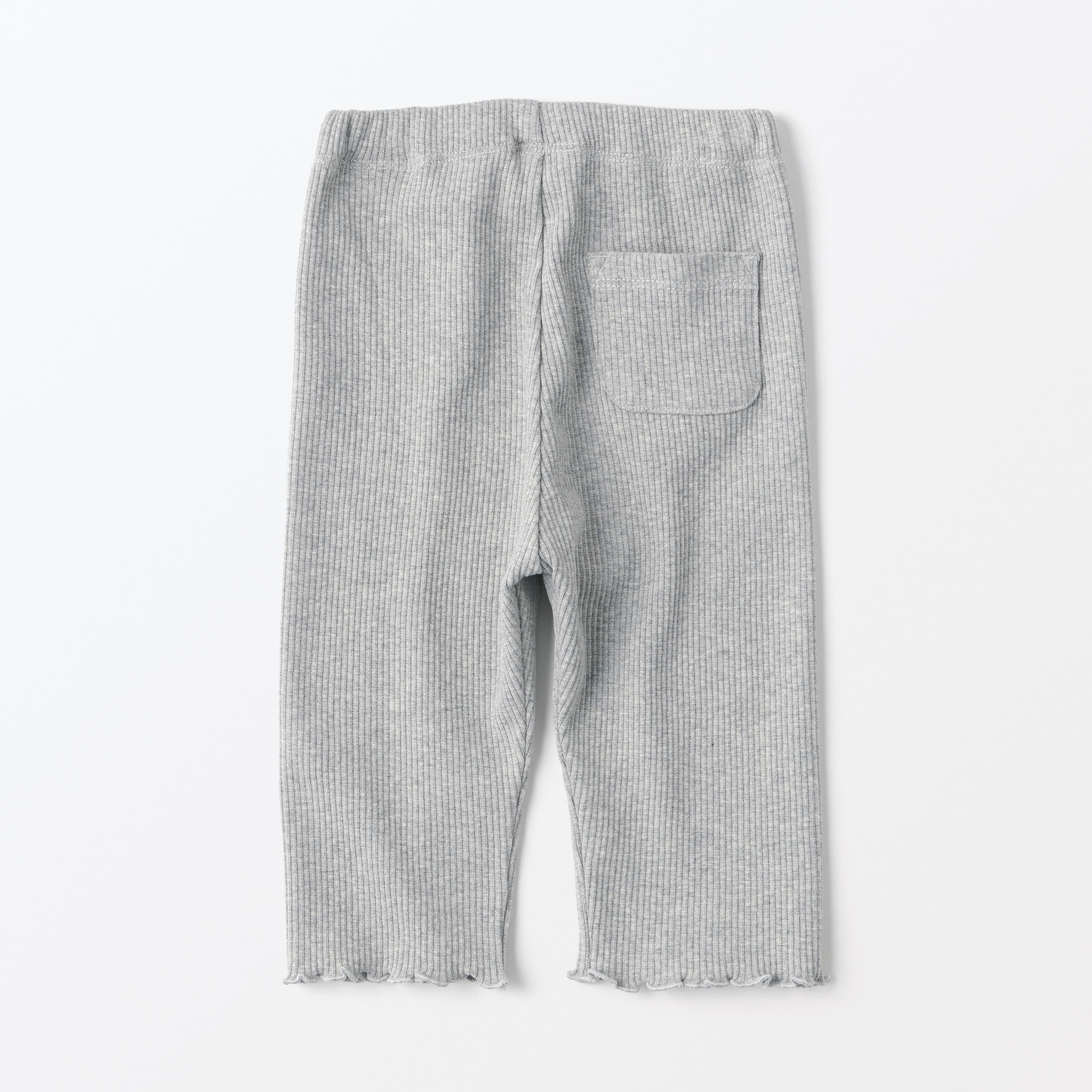 ベビー　おなかすっぽりストレッチ裾メロウ七分丈リブレギンス