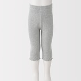 ベビー　おなかすっぽりストレッチ裾メロウ七分丈リブレギンス