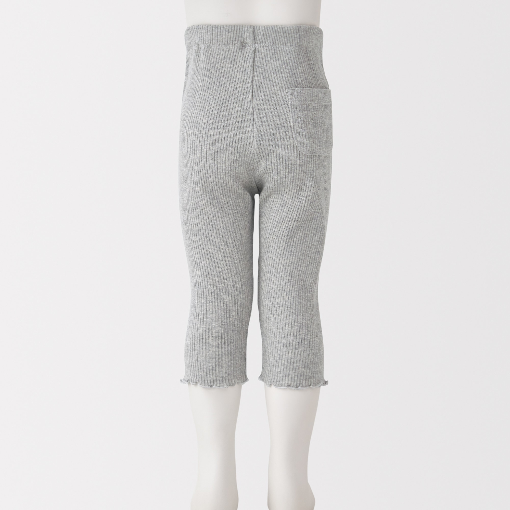 ベビー　おなかすっぽりストレッチ裾メロウ七分丈リブレギンス