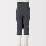 ベビー　おなかすっぽりストレッチ裾メロウ七分丈リブレギンス