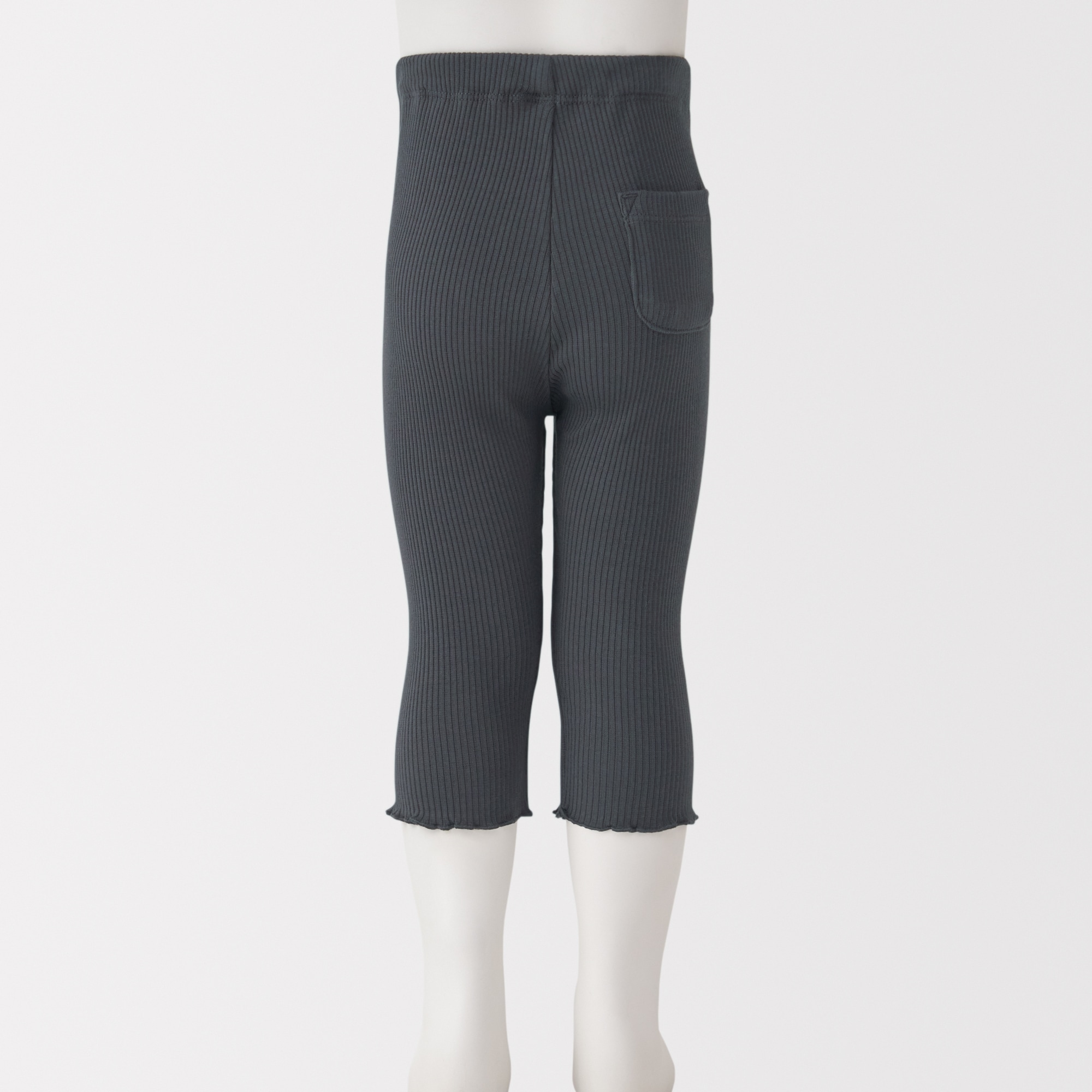 ベビー　おなかすっぽりストレッチ裾メロウ七分丈リブレギンス