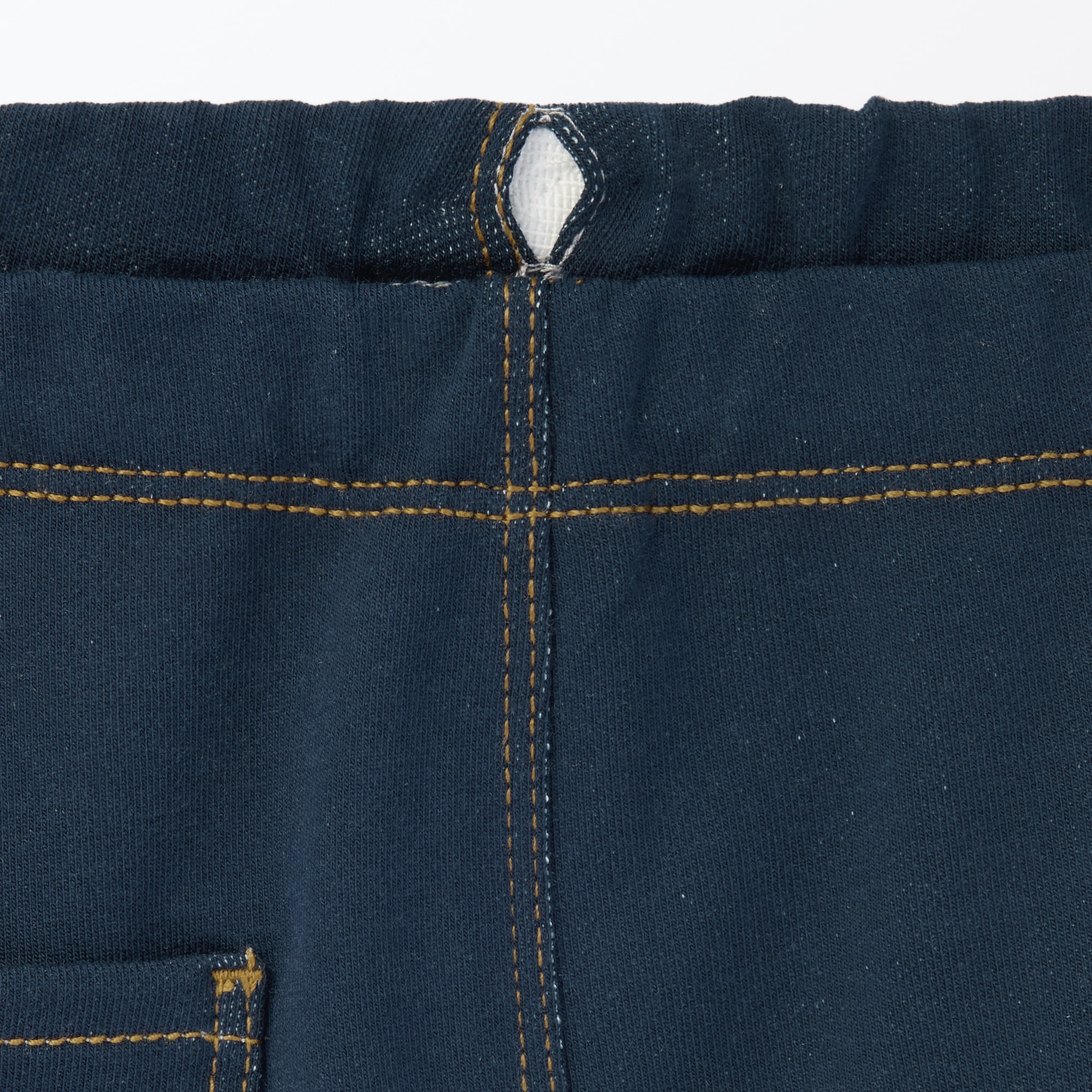 ベビー　おなかすっぽりデニム調十分丈レギンス