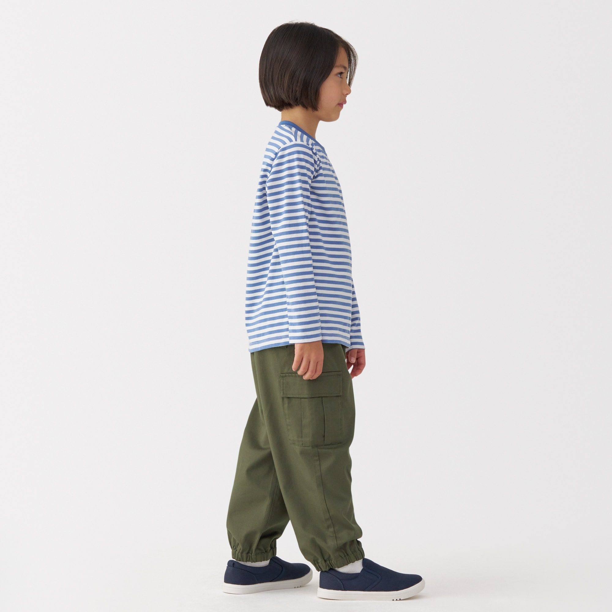 キッズ　洗いざらしチノワイドカーゴパンツ