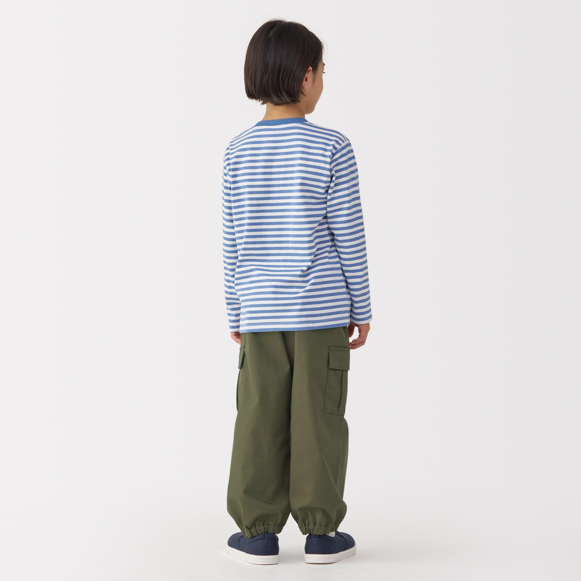 キッズ　洗いざらしチノワイドカーゴパンツ