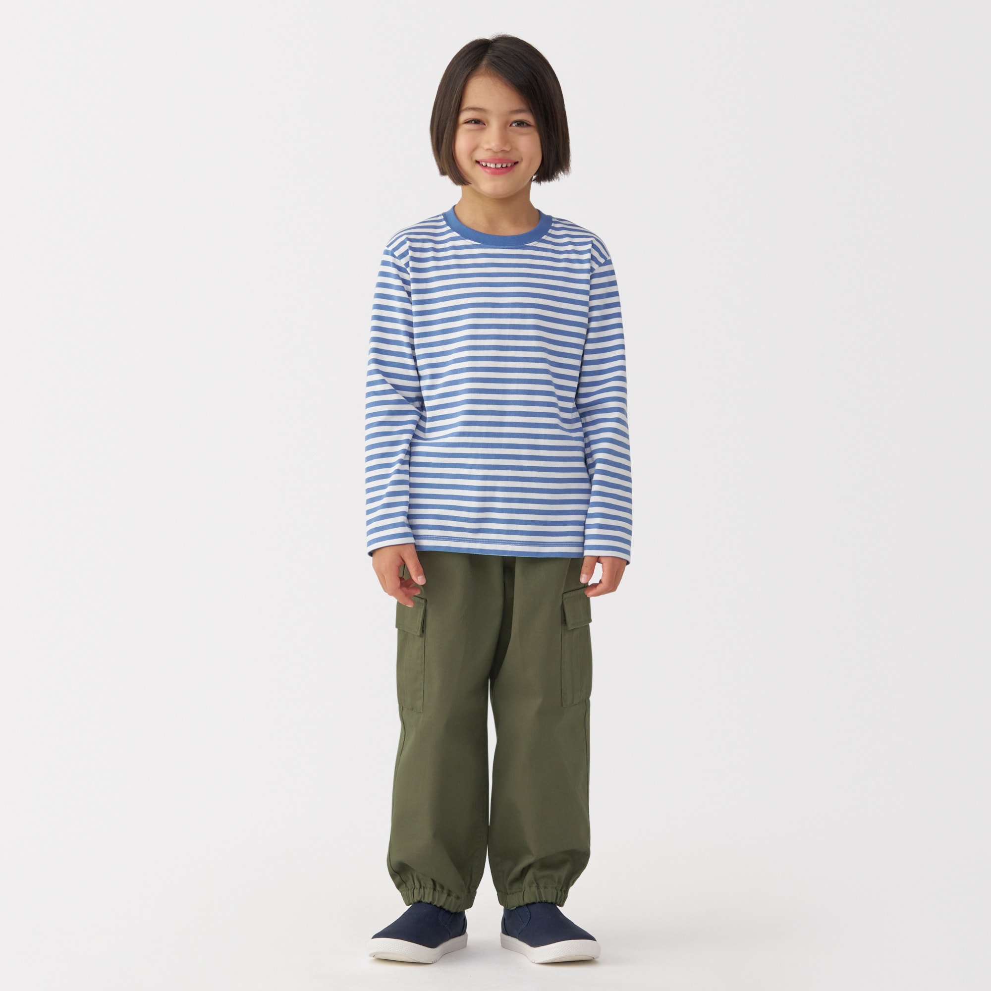 キッズ　洗いざらしチノワイドカーゴパンツ