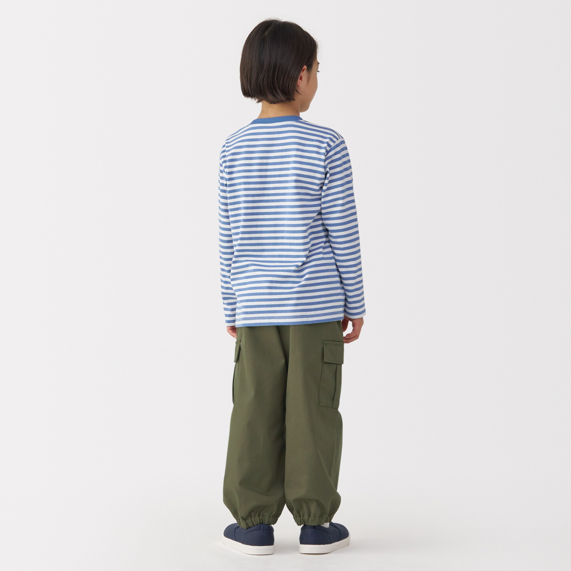 キッズ　洗いざらしチノワイドカーゴパンツ