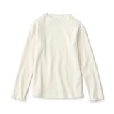 キッズ　ストレッチリブ編みモックネック長袖Ｔシャツ