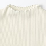 キッズ　ストレッチリブ編みモックネック長袖Ｔシャツ