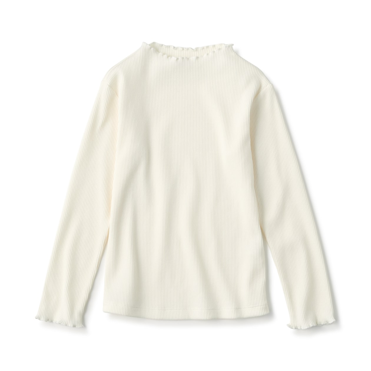 キッズ　ストレッチリブ編みモックネック長袖Ｔシャツ