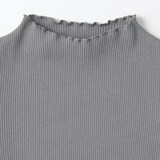 キッズ　ストレッチリブ編みモックネック長袖Ｔシャツ