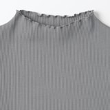 キッズ　ストレッチリブ編みモックネック長袖Ｔシャツ