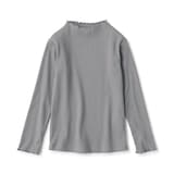 キッズ　ストレッチリブ編みモックネック長袖Ｔシャツ
