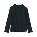 キッズ　ストレッチリブ編みモックネック長袖Ｔシャツ