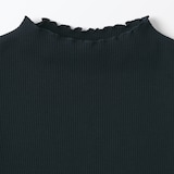 キッズ　ストレッチリブ編みモックネック長袖Ｔシャツ