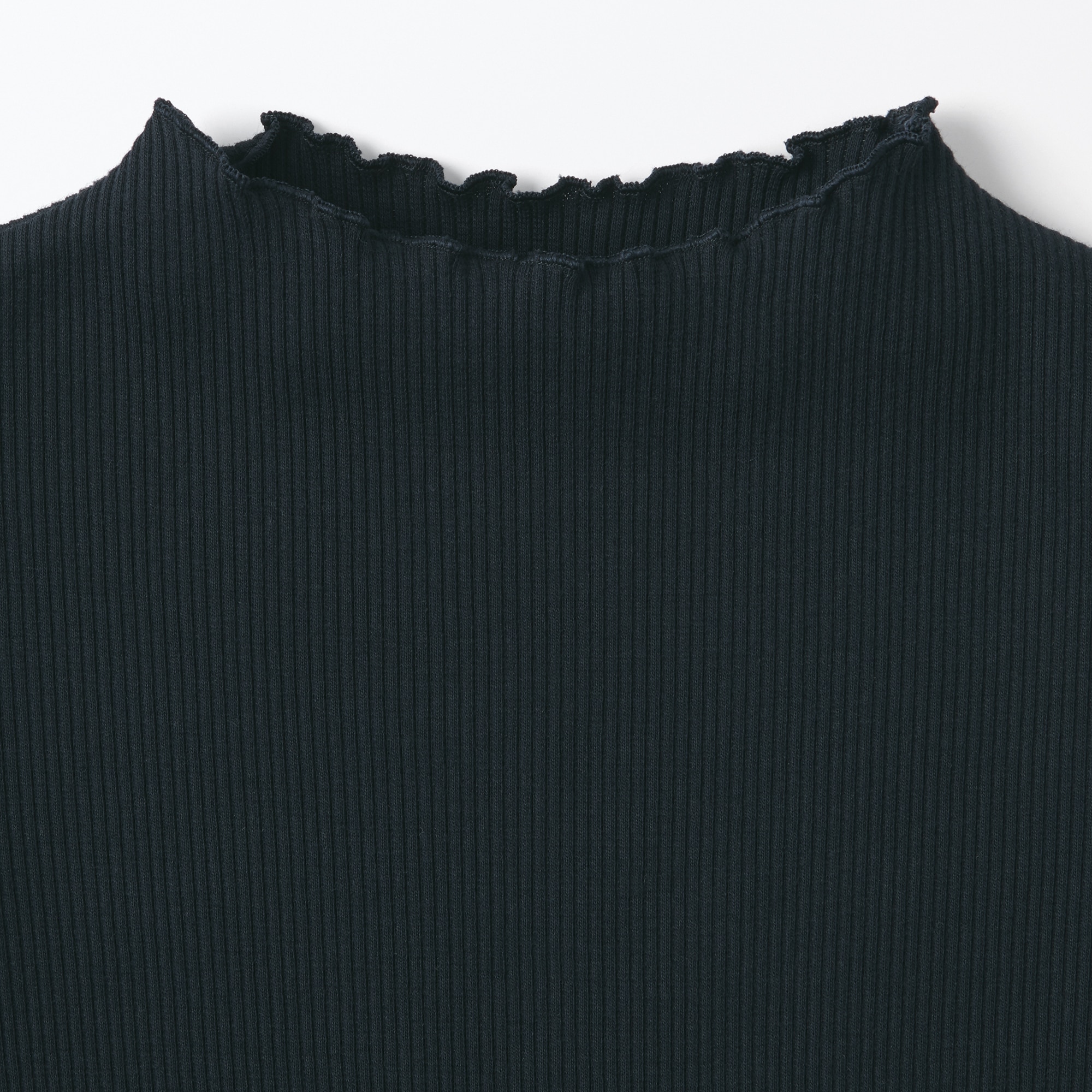 キッズ　ストレッチリブ編みモックネック長袖Ｔシャツ
