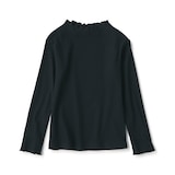 キッズ　ストレッチリブ編みモックネック長袖Ｔシャツ