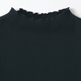 キッズ　ストレッチリブ編みモックネック長袖Ｔシャツ