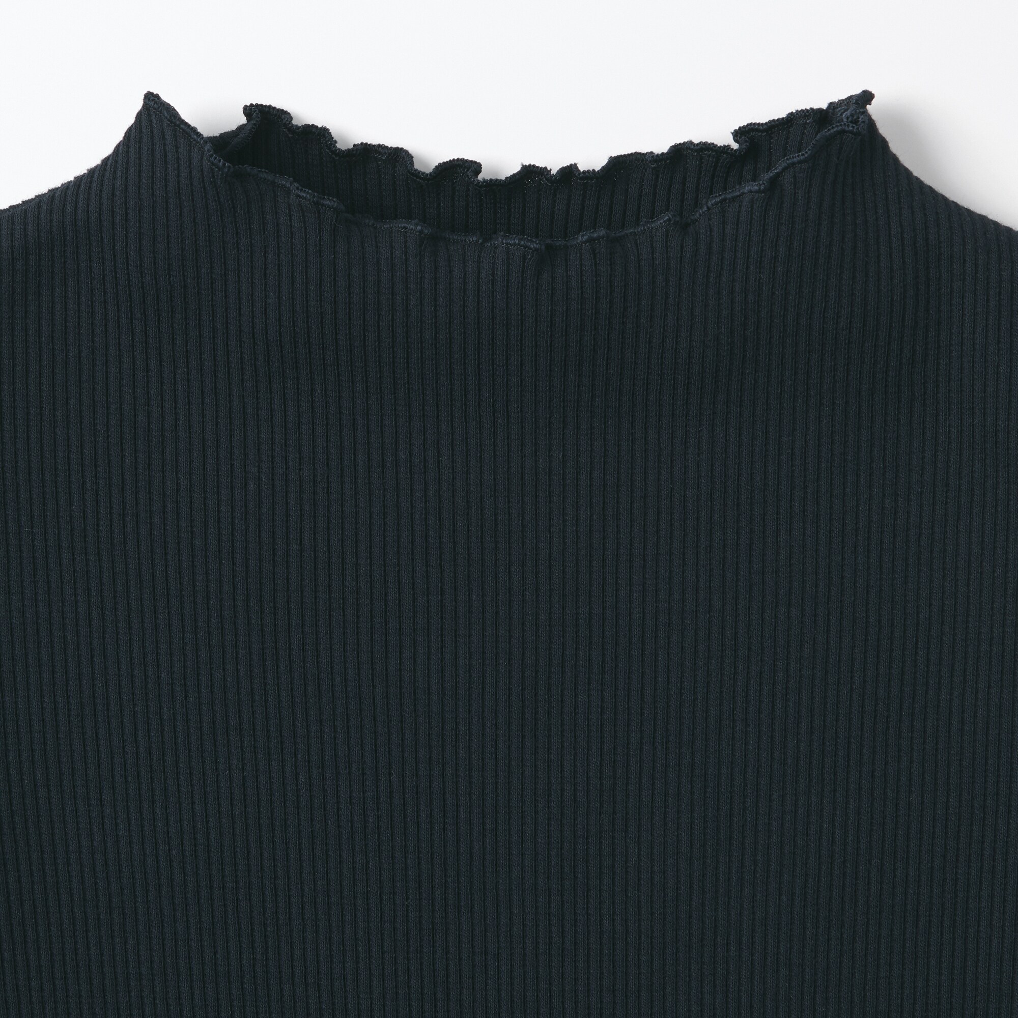 キッズ　ストレッチリブ編みモックネック長袖Ｔシャツ