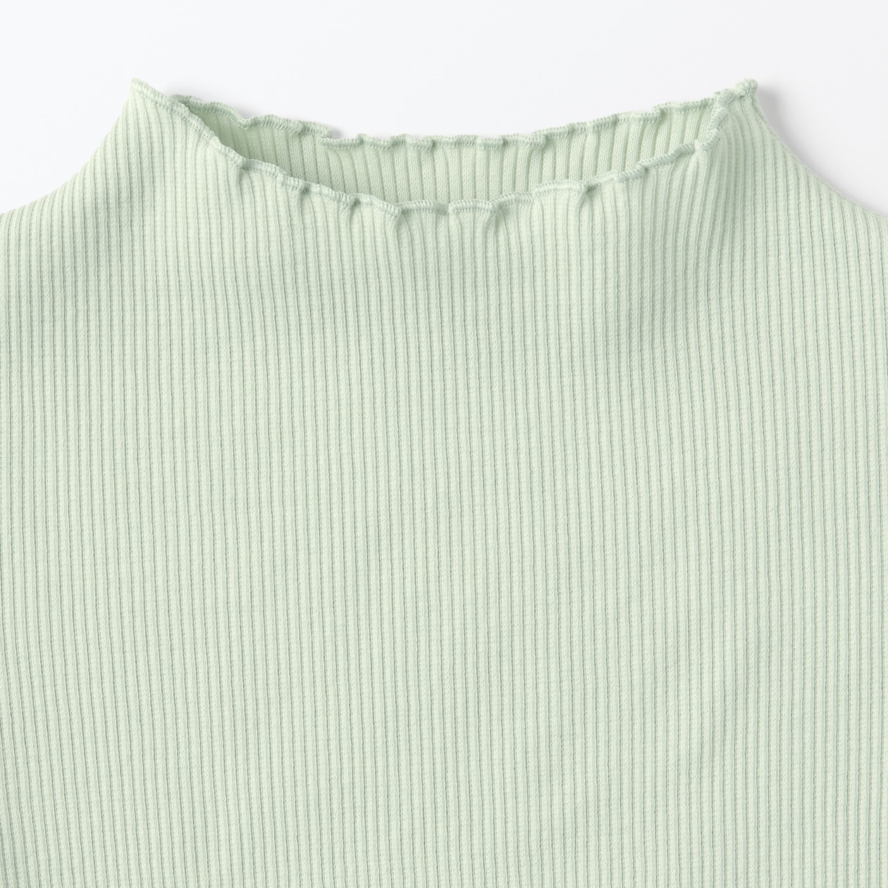 キッズ　ストレッチリブ編みモックネック長袖Ｔシャツ
