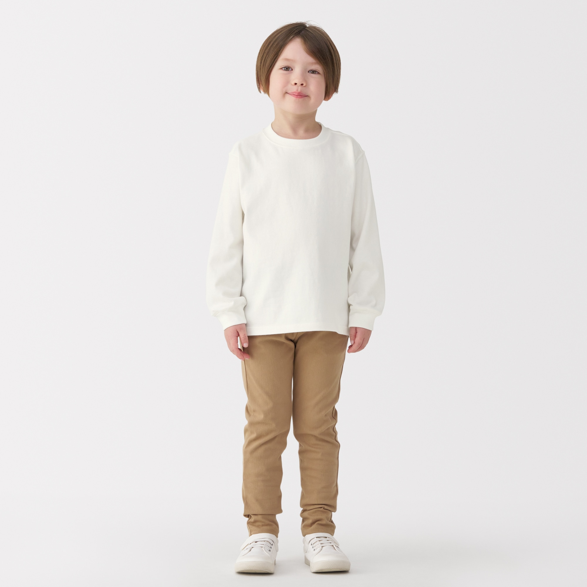 キッズ　太番手クルーネック長袖Ｔシャツ