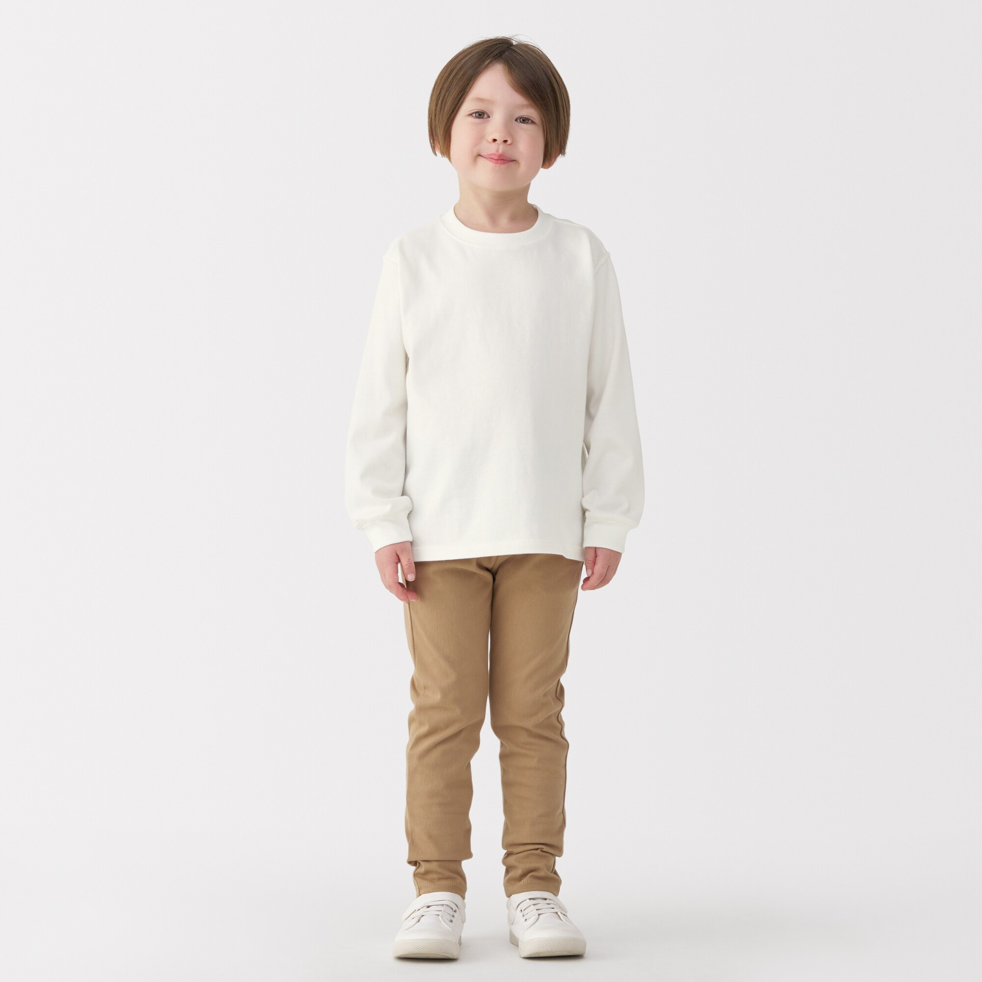 キッズ　太番手クルーネック長袖Ｔシャツ