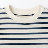 キッズ　太番手クルーネック長袖Ｔシャツ（ボーダー）