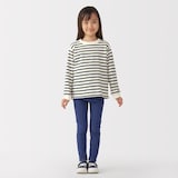 キッズ　太番手クルーネック長袖Ｔシャツ（ボーダー）