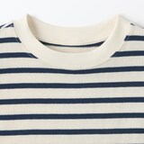 キッズ　太番手クルーネック長袖Ｔシャツ（ボーダー）