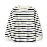 キッズ　太番手クルーネック長袖Ｔシャツ（ボーダー）