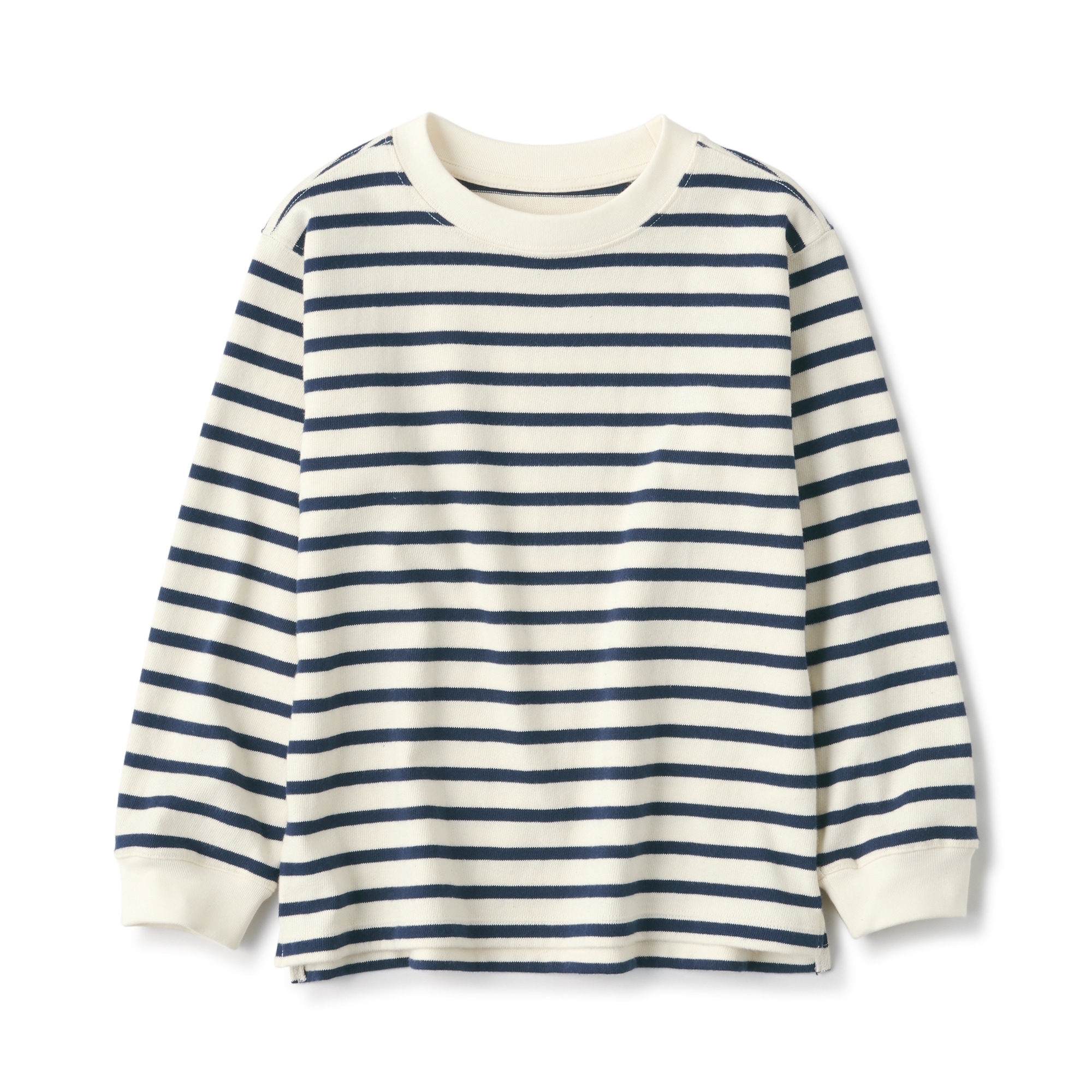 キッズ　太番手クルーネック長袖Ｔシャツ（ボーダー）