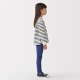 キッズ　太番手クルーネック長袖Ｔシャツ（ボーダー）