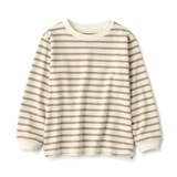 キッズ　太番手クルーネック長袖Ｔシャツ（ボーダー）