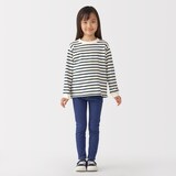 キッズ　太番手クルーネック長袖Ｔシャツ（ボーダー）