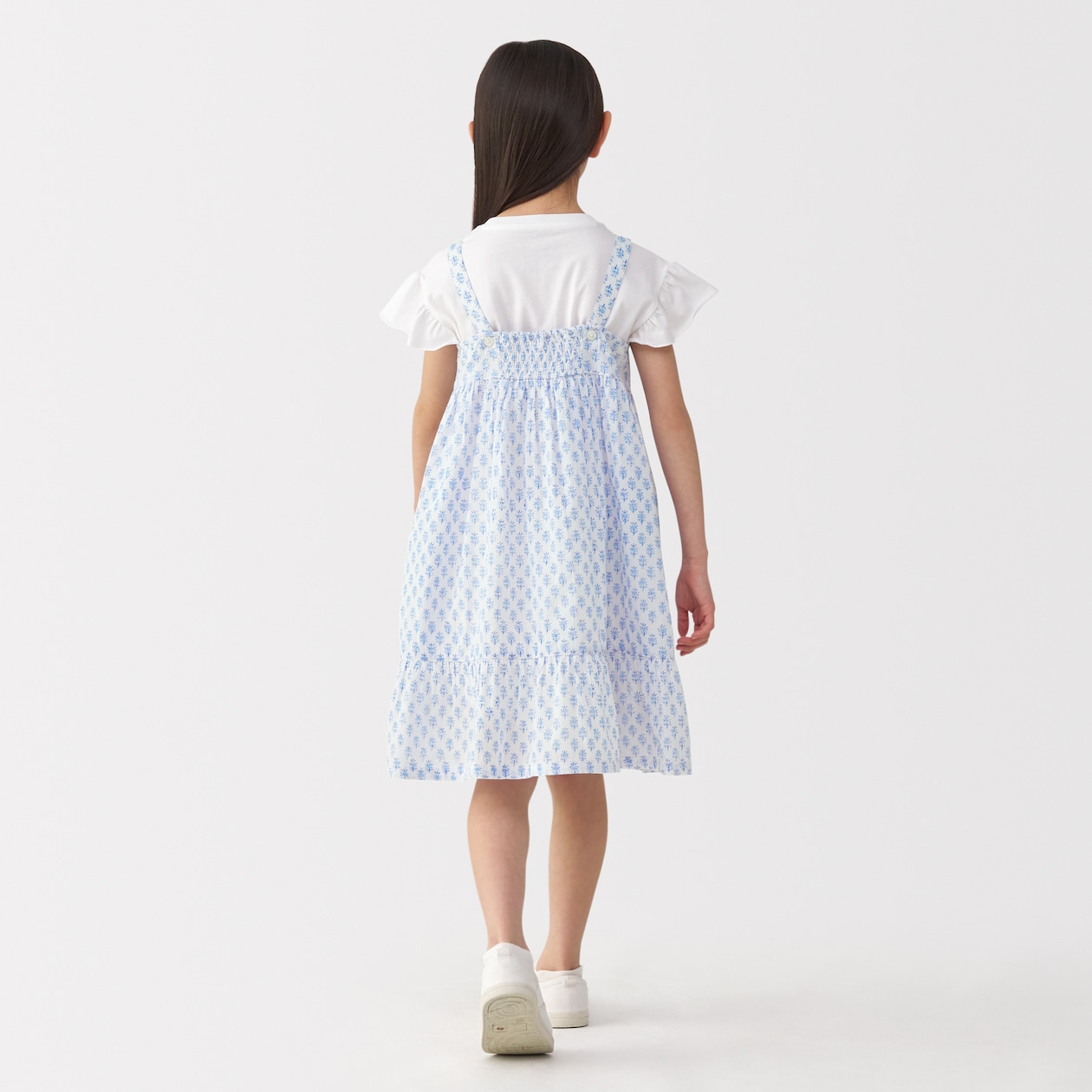 キッズ　ブロックプリントキャミソールワンピース