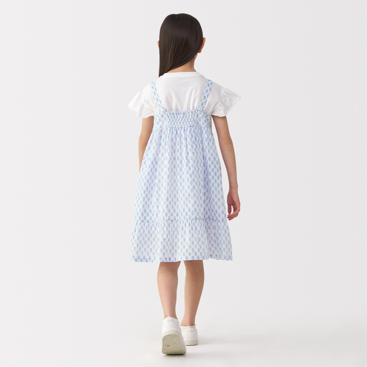 キッズ　ブロックプリントキャミソールワンピース