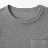 キッズ　ワッフル編みクルーネック長袖Ｔシャツ