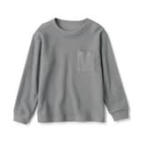 キッズ　ワッフル編みクルーネック長袖Ｔシャツ